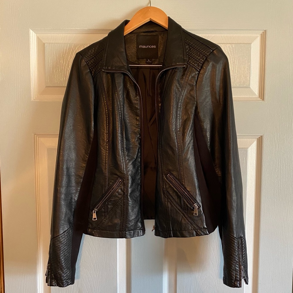 Black leather like jacket